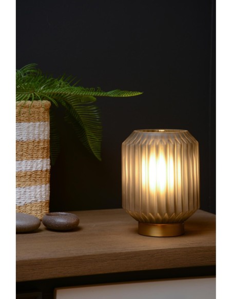 Lampe de table Diam. 13 cm 1xE14 40W  Verre Gris - Lucide - Sueno