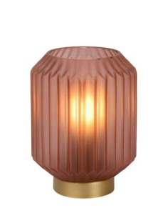 Lampe de table Diam. 13 cm 1xE14 40 W Verre Rose - Lucide -Sueno