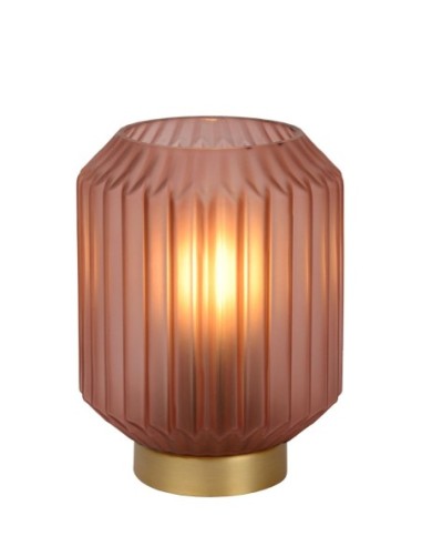 Lampe de table Diam. 13 cm 1xE14 40 W Verre Rose - Lucide -Sueno