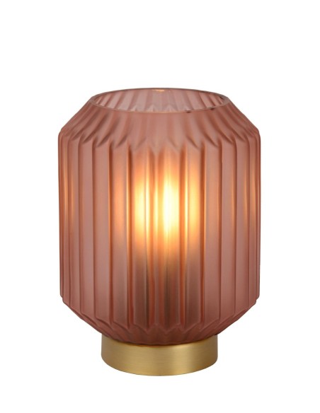 Lampe de table Diam. 13 cm 1xE14 40 W Verre Rose - Lucide -Sueno