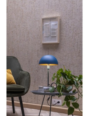 Lampe de table Diam. 25 cm 1xE14 25W Bleu - Lucide - Siemon