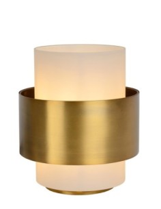 Lampe de table Led métal or mat verre opalin - Lucide - Firmin