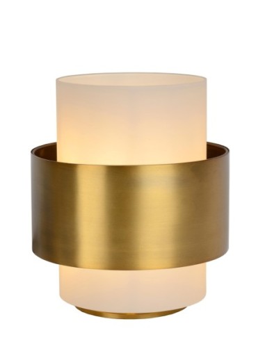 Lampe de table Led métal or mat verre opalin - Lucide - Firmin