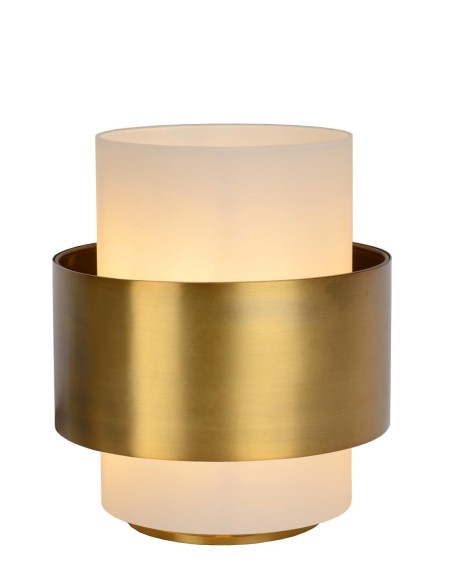 Lampe de table Led métal or mat verre opalin - Lucide - Firmin
