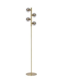 Lampadaire Led 4xG9 Verre Fumé métal or mat - Lucide - Tycho
