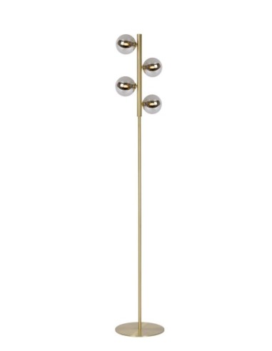 Lampadaire Led 4xG9 Verre Fumé métal or mat - Lucide - Tycho