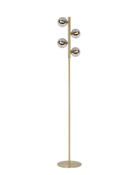 Lampadaire Led 4xG9 Verre Fumé métal or mat - Lucide - Tycho