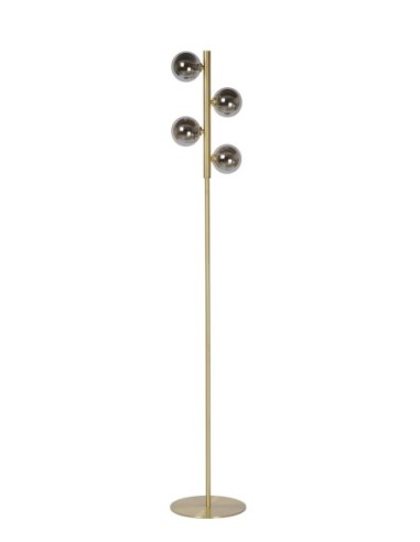 Lucide - Tycho - Lampadaire Led 4xG9 Verre Fumé métal or mat
