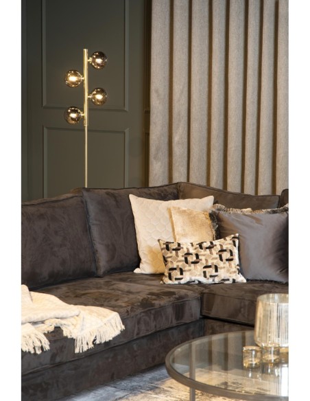 Tycho  de Lucide - Lampadaire Led 4xG9 Verre Fumé métal or mat