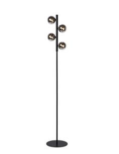 Lampadaire Led 4xG9 Verre Fumé métal noir mat - Lucide - Tycho