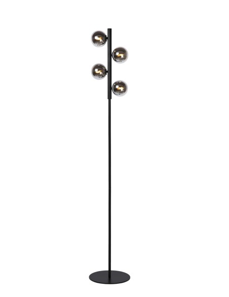 Lampadaire Led 4xG9 Verre Fumé métal noir mat - Lucide - Tycho