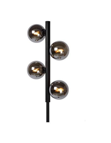 Tycho de Lucide - Lampadaire Led 4xG9 Verre Fumé métal noir mat
