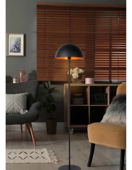 Siemon  de Lucide - Lampadaire Diam. 35 cm 1xE27 40 W Acier noir