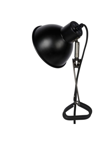 Lucide - Moys - Lampe à pince 1xE27, noir mat - métal noir mat, cordon textile