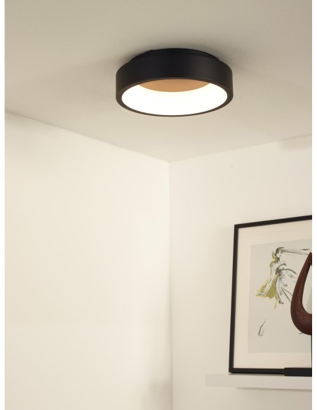 Lucide TALOWE LED Plafonnier Diam. 30 cm LED Dim. 1x20W 3000K Noir | Deko Light