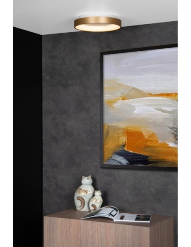 Plafonnier Diam. 28 cm LED Dim. 1x20W 2700K Or Mat - Lucide - Vidal