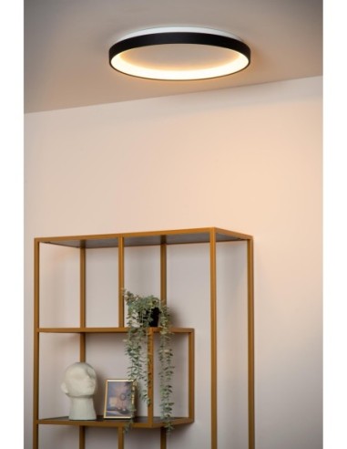 Vidal  de Lucide - Plafonnier Diam. 48 cm LED Dim. 1x38W 2700K noir