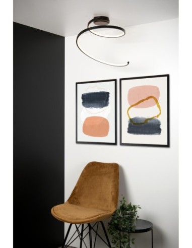 Plafonnier Diam. 46 cm LED 3 StepDim 1x24W 3000K Noir -Lucide - Maxence