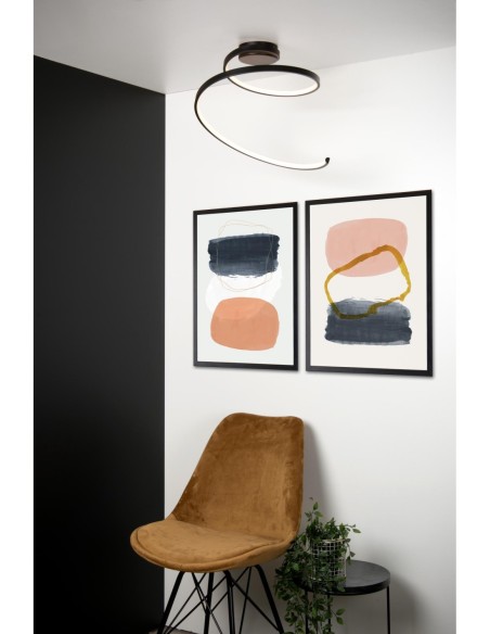 Plafonnier Diam. 46 cm LED 3 StepDim 1x24W 3000K Noir -Lucide - Maxence