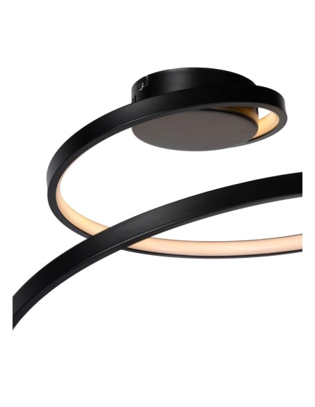 Plafonnier Diam. 46 cm LED 3 StepDim 1x24W 3000K Noir -Lucide - Maxence
