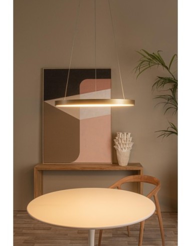 Lucide VIDAL Suspension Diam. 58 cm LED Dim. 1x48W 2700K Or Mat / Laiton | Deko Light