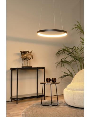 Lucide VIDAL Suspension Diam. 58 cm LED Dim. 1x48W 2700K Noir | Deko Light