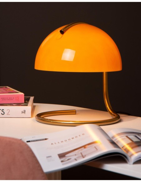 Lampe de table Diam. 23,5 cm 1xE27 40W Orange - Lucide - Cato