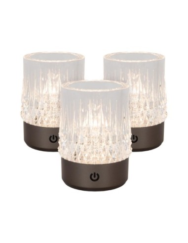 Lot de 3 Lampes de table autonomes  anthracite - Lucide - Lily
