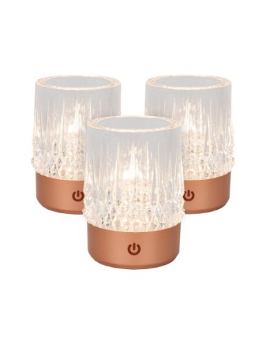 Lot de 3 Lampes de table autonomes  cuivré - Lucide - Lily