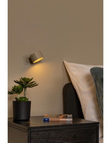 Lucide -  Jolan - Lampe Led polyvalente magnétique rechargeable taupe - fonction applique murale