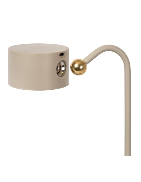 Jolan de Lucide - Lampe Led polyvalente rechargeable taupe - tête magnétique amovible