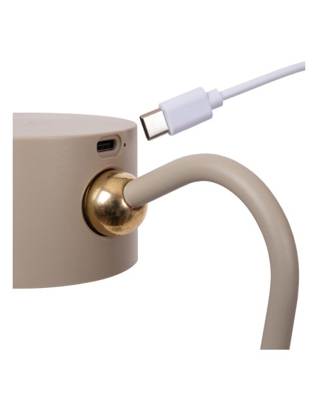 Jolan de Lucide - Lampe Led polyvalente magnétique taupe - rechargeable sur prise USB