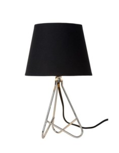 Lampe de table Diam. 17 cm 1xE14 chrome et noir - Lucide - Gitta