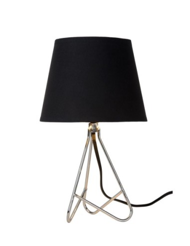 Lampe de table Diam. 17 cm 1xE14 chrome et noir - Lucide - Gitta