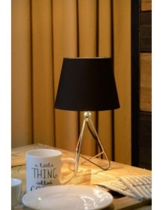 Lampe de table Diam. 17 cm 1xE14 chrome et noir - Lucide - Gitta 2