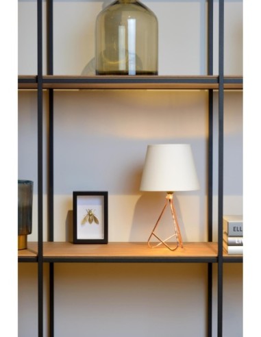 lampe de table GITTA de lucide , diam 17 cm, E14 cuivre