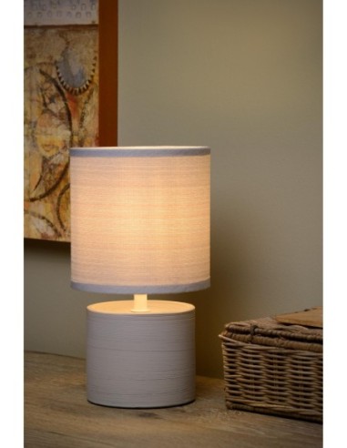 Lampe de table Diam. 14 cm 1xE14 40 W IP20  Gris - Lucide - Greasby