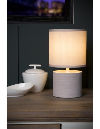 Lampe de table Diam. 14 cm 1xE14 40 W IP20 Crème - Lucide - Greasby