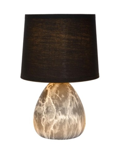 Lampe de table Diam. 16 cm 1xE14  noir et gris - Lucide - Marmo