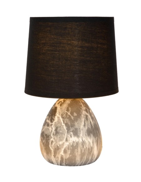 Lampe de table Diam. 16 cm 1xE14  noir et gris - Lucide - Marmo