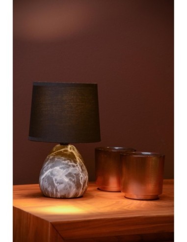 Marmo  de Lucide - Lampe de table Diam. 16 cm 1xE14  noir et gris