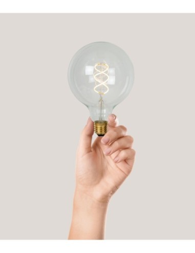 Ampoule filament Diam. 12,5 cm LED Dim. E27 1x4,9W 2700K Transparent -Lucide- G125