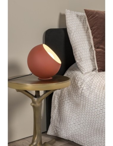 Doredos  de Lucide - Lampe de table forme boule terracotta culot E27