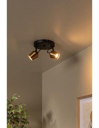 Plafonnier  Diam. 20 cm 2xGU10 8 W Or Mat / Laiton - Lucide - Emile