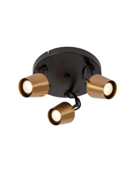 Plafonnier Led Diam. 23 cm 3xGU10 8W Or Mat / Laiton - Lucide - Emile