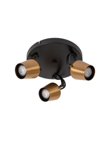 Plafonnier Led Diam. 23 cm 3xGU10 8W Or Mat / Laiton - Lucide - Emile