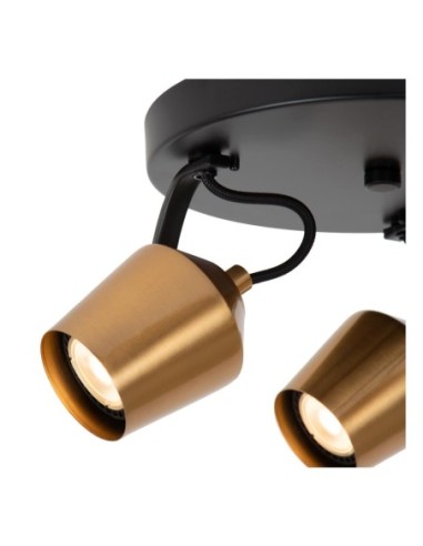 Plafonnier Led Diam. 23 cm 3xGU10 8W Or Mat / Laiton - Lucide - Emile