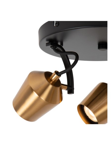 Plafonnier Led Diam. 23 cm 3xGU10 8W Or Mat / Laiton - Lucide - Emile