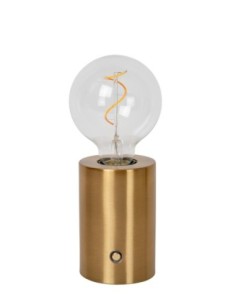 Lampe de table Diam. 8 cm LED  E27 1x1W 2700K Or Mat / Laiton - Lucide - Vivo 2
