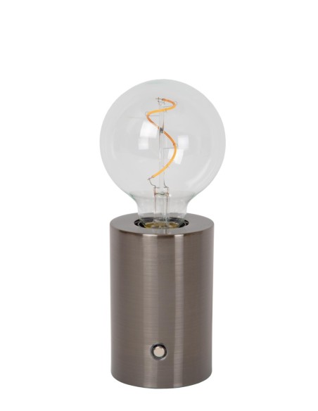 Lampe de table Diam. 8 cm LED Dim. E27 1x1W 2700K Gris - Lucide - Vivo